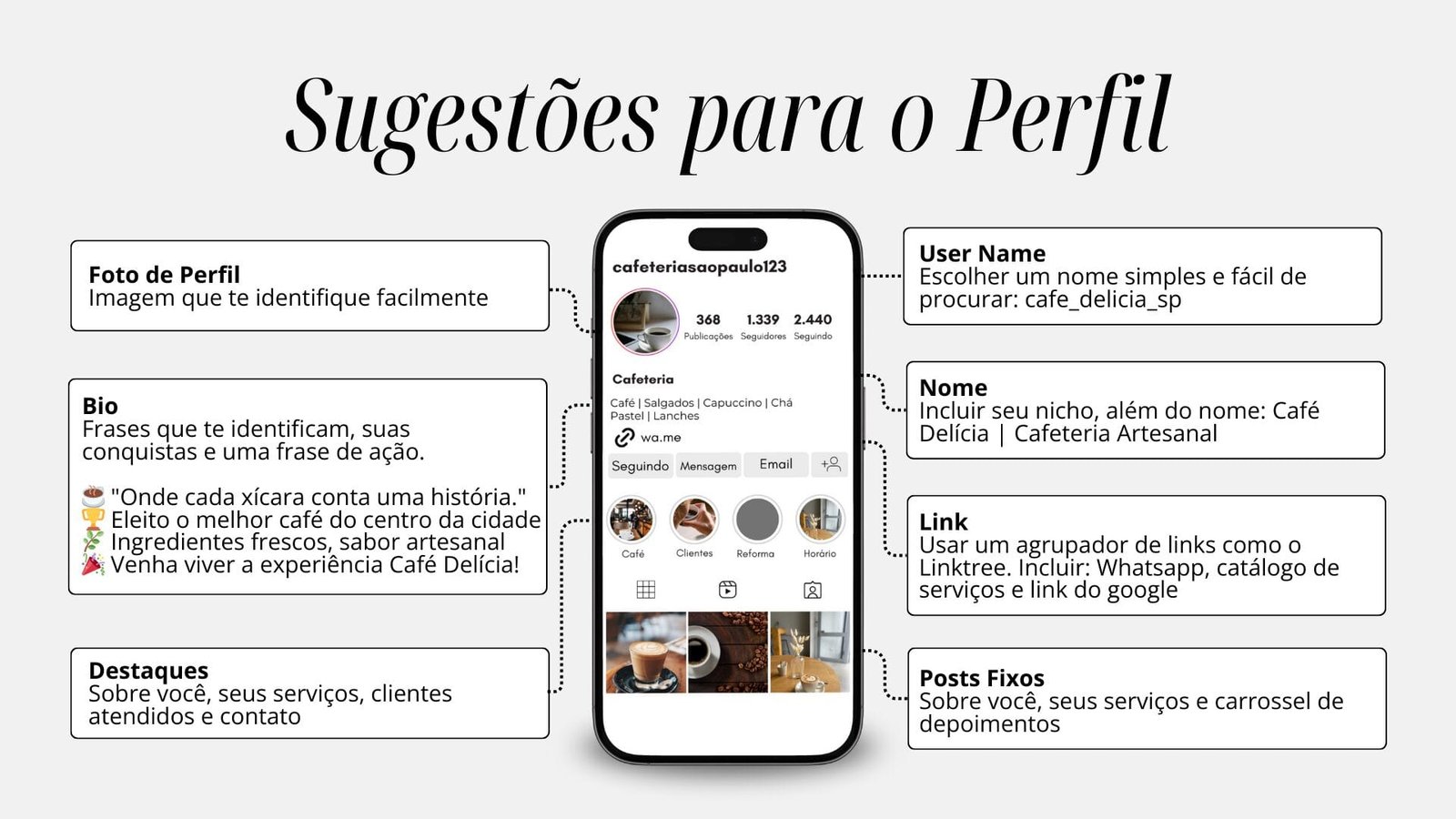 Exemplo de uma análise de Perfil do Instagram
