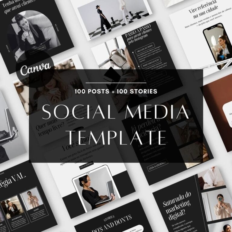 Pack de Templates Canva para Instagram Social Media e Agência (Estilo Minimalista)