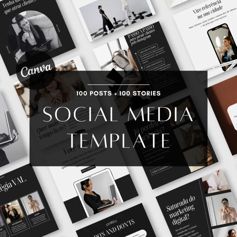 Pack de Templates Canva para Instagram Social Media e Agência (Estilo Minimalista)